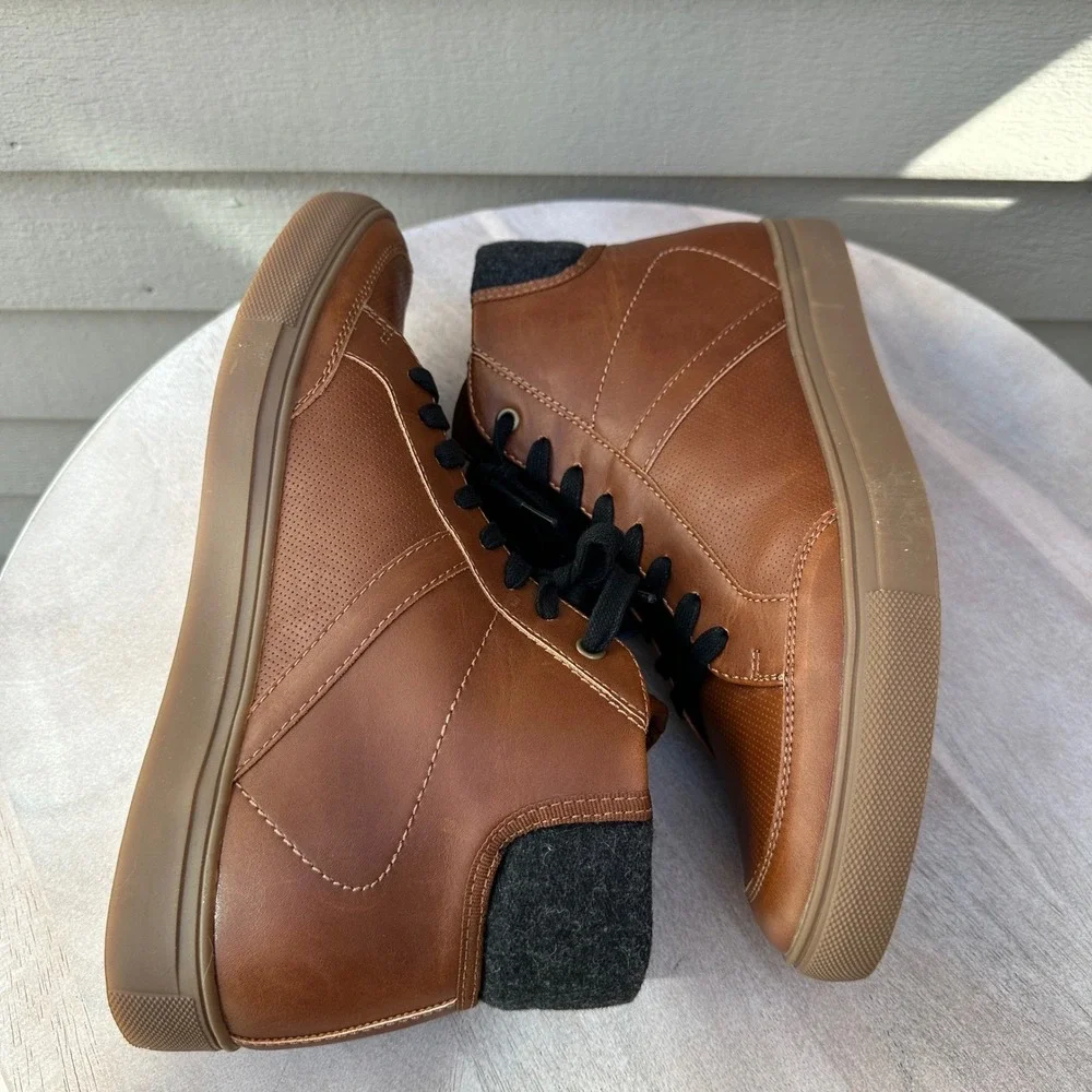 Sonoma Congo Mens Size 10 Ankle Boots Cognac Brown Lace Up New